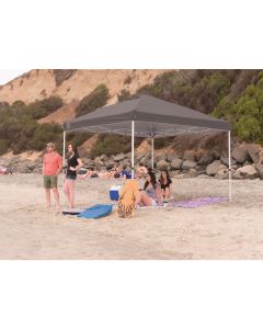 Crown Shade 10 Ft. x 10 Ft. Cool Gray Steel Straight Leg Frame with Dark Gray Canopy