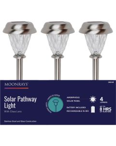 Moonrays Stainless Steel 4 Lm. Solar Path Light with Glass Lens