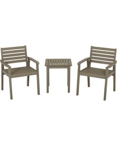 Outdoor Expressions 3-Piece Acacia Wood Chat Set