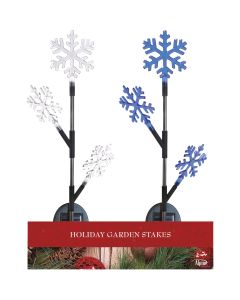 Alpine 37 In. LED Solar 3-Tier Snowflake Holiday Garden Stake