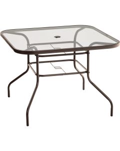 Outdoor Expressions Windsor Collection 40 In. Rounded Edge Square Brown Steel Table