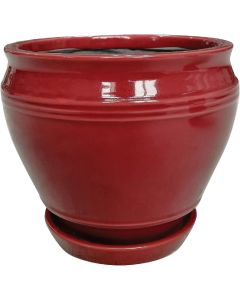 Southern Patio Collins 8 In. Ceramic Oxblood Planter