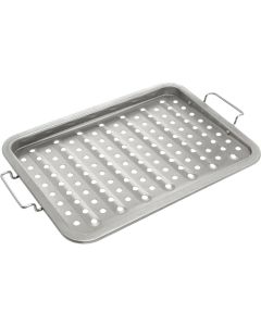 GrillPro 11 In. W. x 16 In. L. Stainless Steel Grill Topper Tray