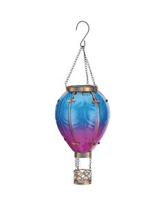 Regal Art & Gift 15 In. Metal & Glass LED Hot Air Balloon Solar Lantern