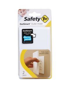 Safety 1st Outsmart Plug In White Outlet Shield (2-Pack)