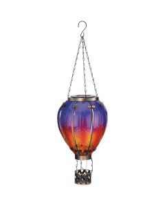 Regal Art & Gift 23 In. Metal & Glass LED Hot Air Balloon Solar Lantern