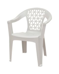 Adams Penza White Poly Stackable Chair