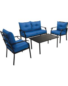Outdoor Expressions Azure Blue Chat Set (4-Piece)