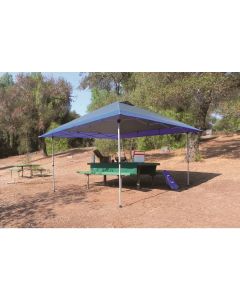 Crown Shade Mega Shade 10 Ft. x 10 Ft. Cool Gray Steel Frame with Gray Canopy Automatic Awning