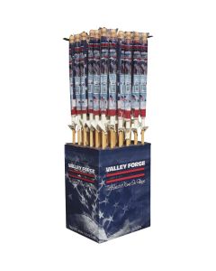 Valley Forge 2.5 Ft. x 4 Ft. Polycotton American Flag & 5 Ft. Pole Kit Display (36-Piece)