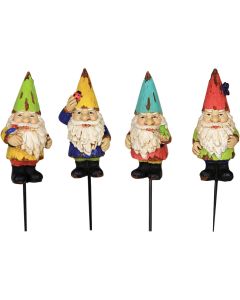 Exhart 9 In. Colorful Resin Gnome Pot Stake