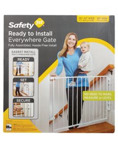 Safety 1 Ready to Install White Top of Stairs Safety Gate