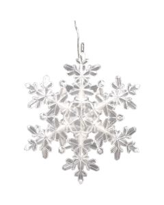 Alpine 1 In. W. x 10 In. H. x 8 In. L. Plastic LED Snowflake Holiday Decoration
