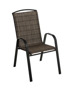 Outdoor Expressions Windsor Collection Black Steel Sling Stacking Chair
