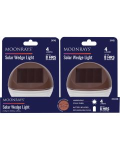 Moonrays 4.45 In. Dia. Bronze LED Solar Wedge Light