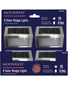 Moonrays 3.75 In. L. Stainless Steel SMD LED Solar Wedge Light (4-Pack)
