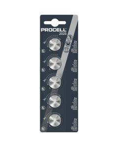 Procell 2025 Lithium Coin Cell Battery (5-Pack)