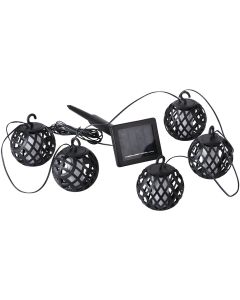 Outdoor Expressions 126 In. 5-Light Solar Flame String Light Set