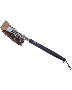 Dyna Glo 18 In. Palmyra Bristles Wired Grill Cleaning Brush with Scraper