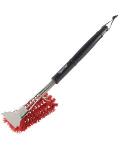 Dyna Glo 18 In. Nylon Bristles Wired Grill Cleaning Brush with Scraper