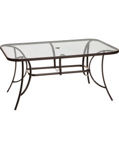 Outdoor Expressions Windsor Collection 60 In. x 38 In. Rectangular Brown Steel Table
