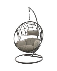 Decoris Garden Furniture London Black Outdoor Wicker Hanging Egg Chair