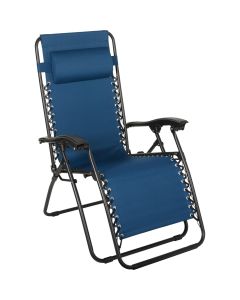 Outdoor Expressions Zero Gravity Relaxer Blue Convertible Lounge Chair