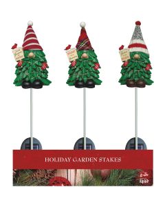 Alpine 33 In. LED Solar Gnome Tree Christmas Garden Stake