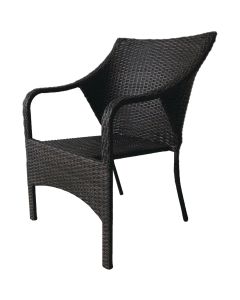 Coronado Casuals Manor Brown Steel Frame Wicker Stackable Chair