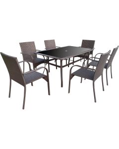 Outdoor Expressions Mocha 7-Piece Dining Set