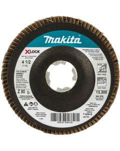 Image of X‑LOCK 4‑1/2" 80 Grit Type 29 Angled Grinding and Polishing Flap Disc for X‑LOCK and All 7/8" Arbor Grinders