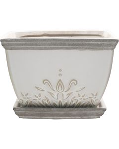 Southern Patio Brentwood 6 In. Ceramic White Planter