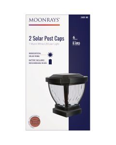 Moonrays Black SMD LED Solar Post Cap (2-Pack)