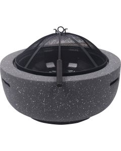 23 In. Round Charcoal/Wood/Pellet Fire Pit, Dark Gray