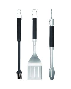 Weber Precision Non-Slip Grip Stainless Steel 3-Piece Grill Tool Set