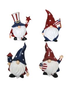 Exhart 5.5 In. Resin Patriotic Red White & Blue Gnome Statue