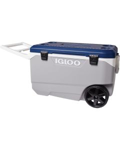 Igloo MaxCold Latitude 90 Qt. 2-Wheeled Cooler, Ash Gray & Aegean Sea