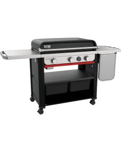 Weber Slate 30 In. 3-Burner Propane Gas Griddle Flat Top Grill, Black