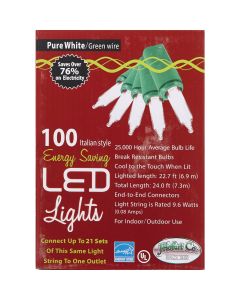 J Hofert Clear 100-Bulb Italian Style LED Light Set