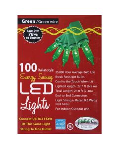 J Hofert Green 100-Bulb Italian Style LED Light Set