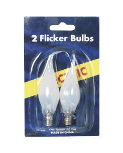 J Hofert Frosted 5W Bent Tip Flicker Candle Light Bulb (2-Pack)