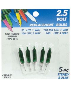 J Hofert Mini Green 2.5V Replacement Light Bulb (5-Pack)