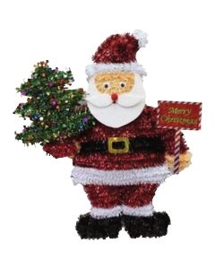Youngcraft 20 In. 2-Dimensional Tinsel Santa with Tree