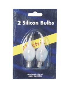 J Hofert Frosted 5W Bent Tip Silicone Candle Light Bulb (2-Pack)