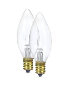 J Hofert Clear 3W Torpedo Candle Light Bulb (2-Pack)