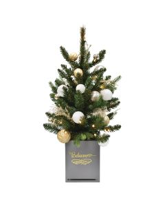 24 In. Green Potted Prelit LED Specialty Christmas Tree