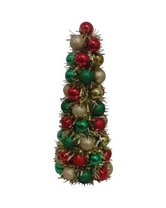 Youngcraft 17 In. Red, Green, & Gold Shatterproof Cone Specialty Tree