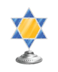 Alpine 14 In. Yellow & Blue LED Star of David Tabletop Holiday Decoration