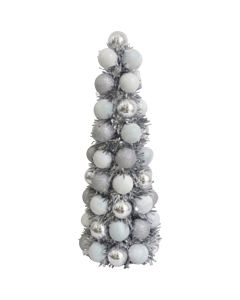 Youngcraft 17 In. Silver & White Shatterproof Cone Specialty Tree
