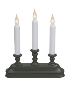 Xodus 9 In. W. x 10.25 In. H. x 2 In. D Aged Bronze Color Changing LED Candelabra Battery Operated Candle
